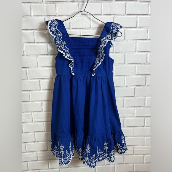 Gymboree girls blue belle, navy narrows Eyelet Dress/size 12 - Picture 7 of 11